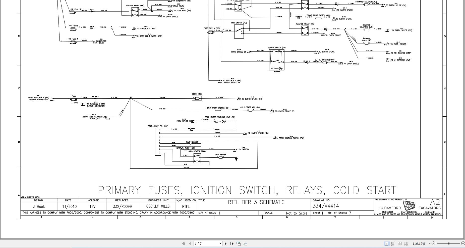 JCB Forklift 930 2 T2 JCB 2005 2008 Electrical Diagram (1)