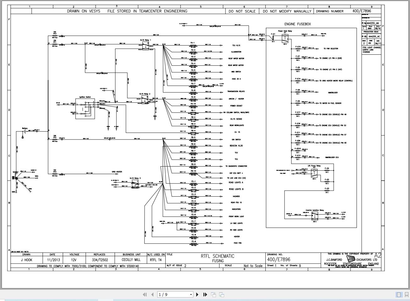 JCB Forklift 930 2 T4F 2014 2025 Electrical Diagram (1)