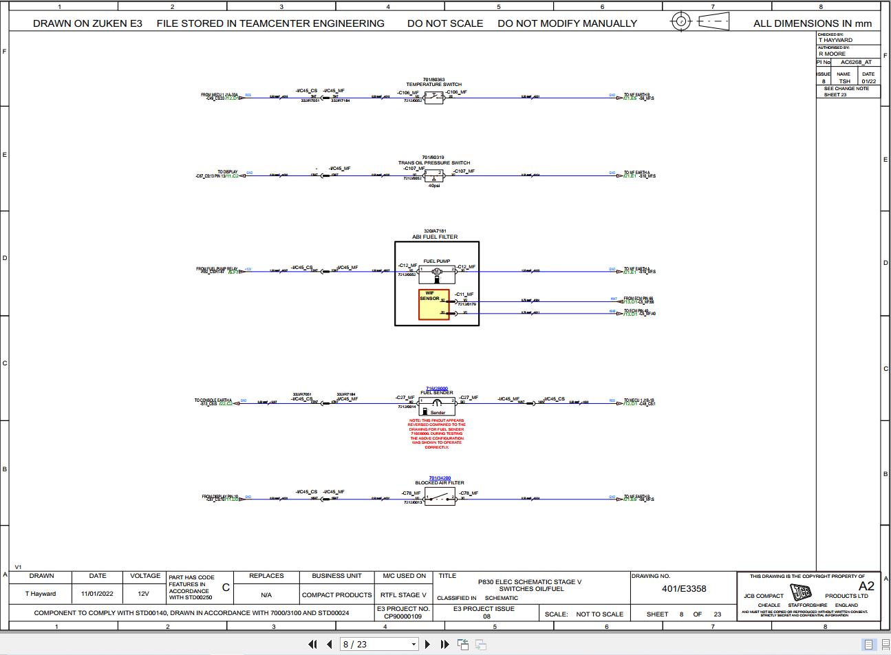 JCB Forklift 930 STV 2022 2025 Electrical and Hydraulic Diagram (2)
