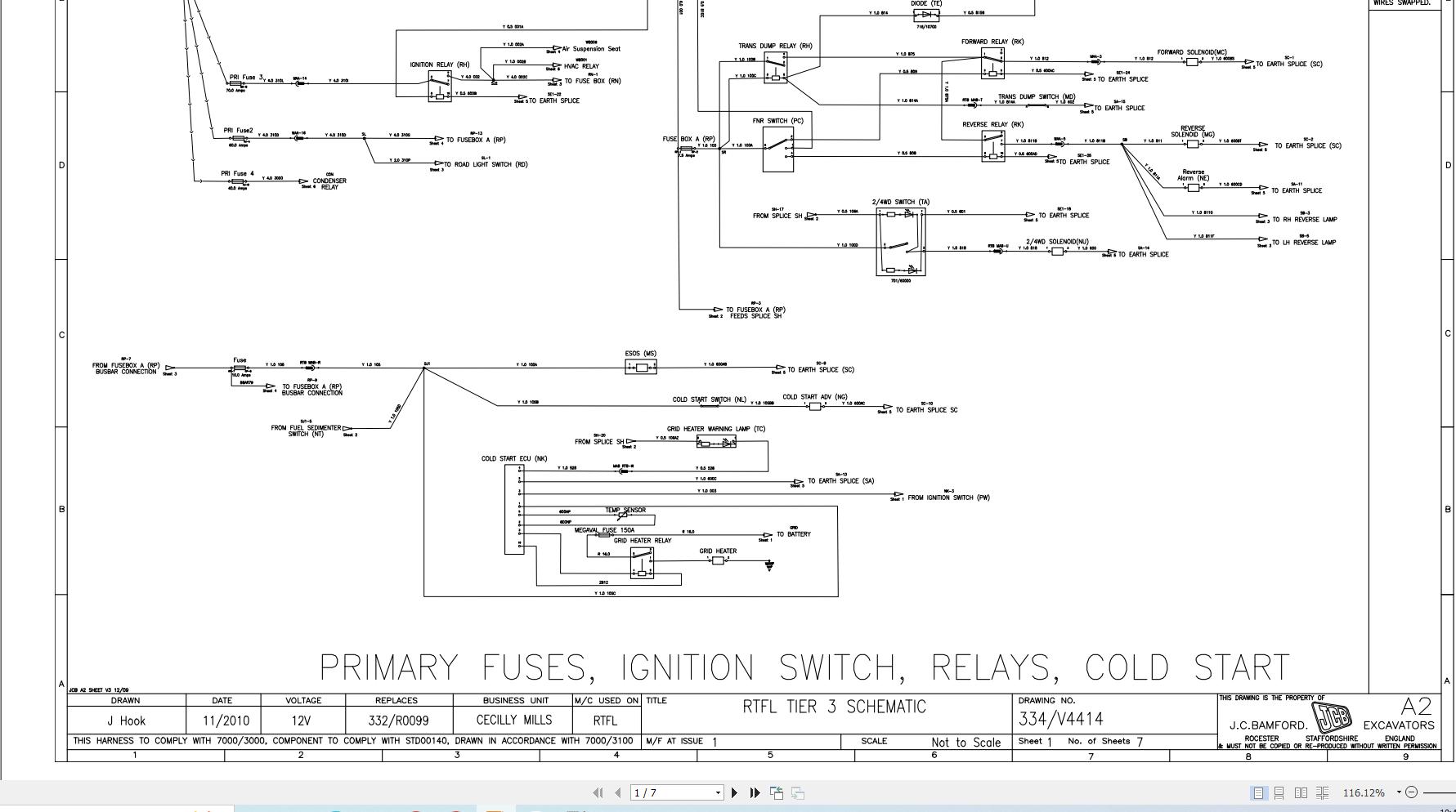 JCB Forklift 940 2 T2 JCB 2006 2008 Electrical Diagram (1)