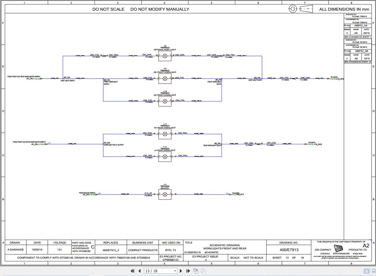 JCB Forklift 940 4 T3 2008 2025 Electrical and Hydraulic Diagram (2)