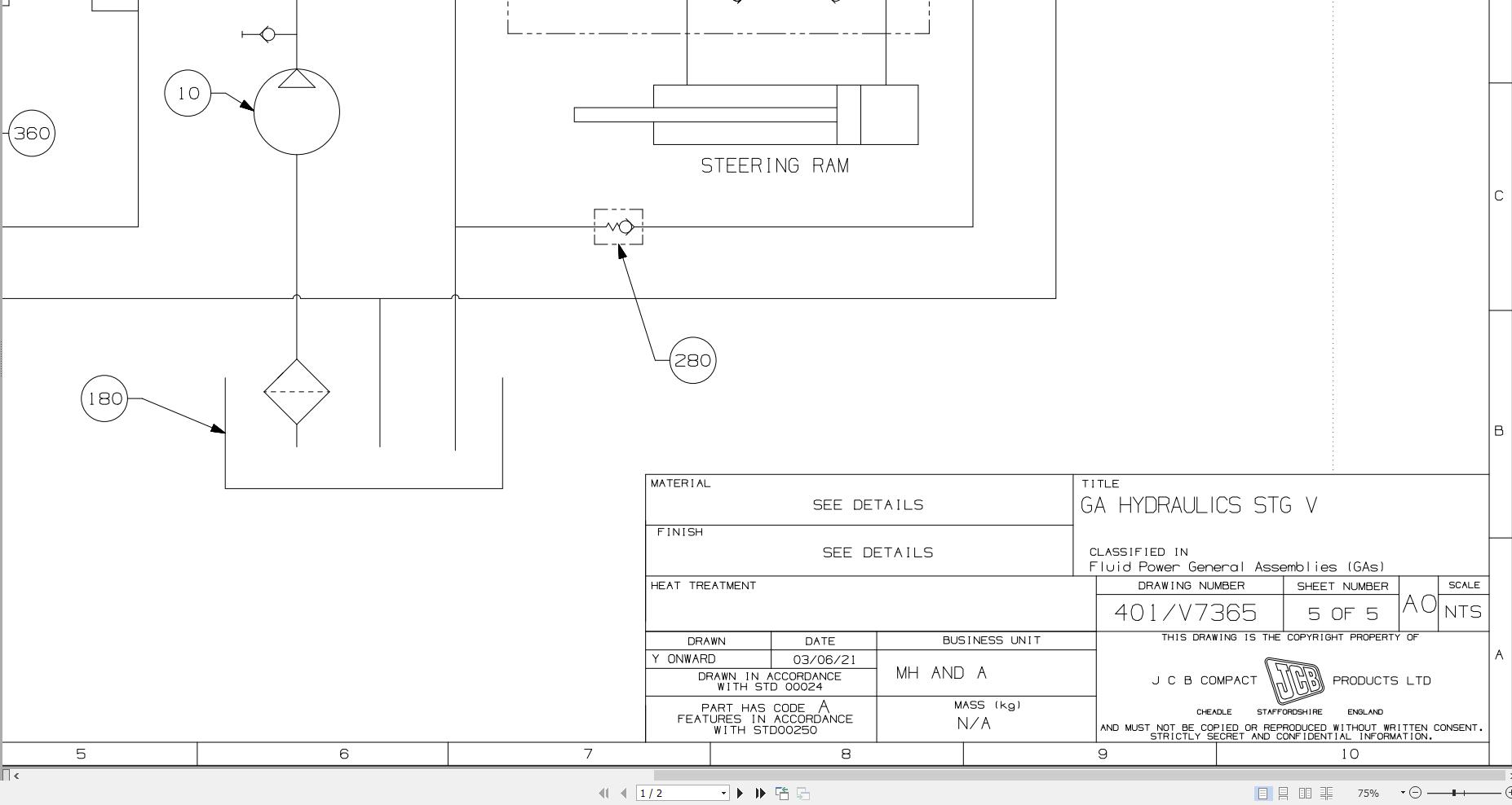JCB Forklift 940 STV 2022 2025 Electrical and Hydraulic Diagram (3)