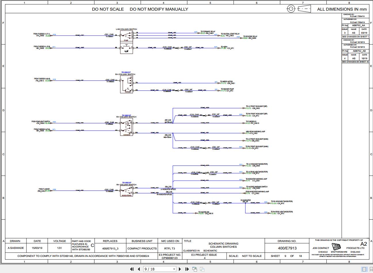 JCB Forklift 950 4 T3 2011 2015 Electrical and Hydraulic Diagram (2)