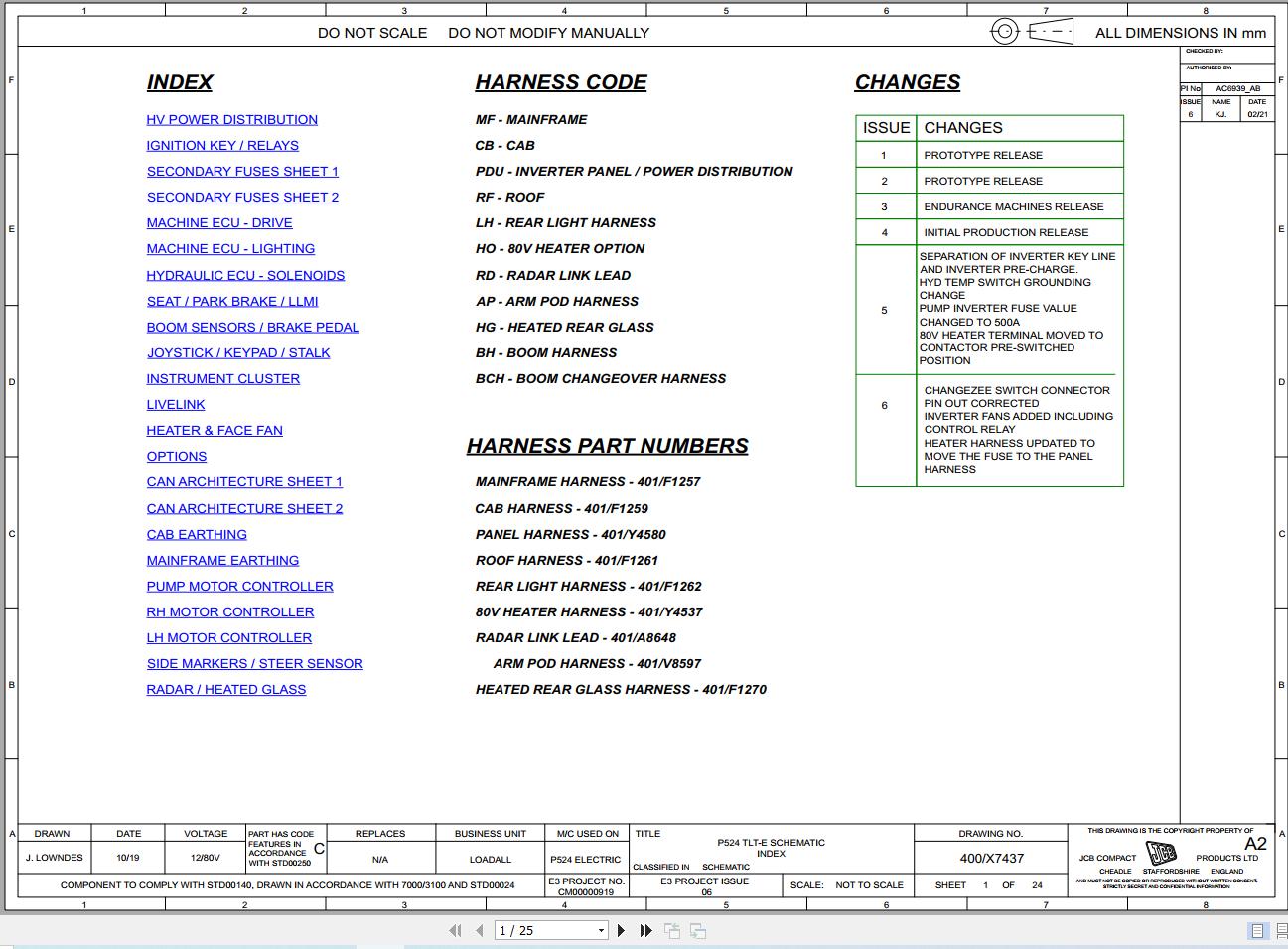 JCB Forklift TLT 30 19E ELECTRIC 2019 2025 Electrical and Hydraulic Diagram (1)