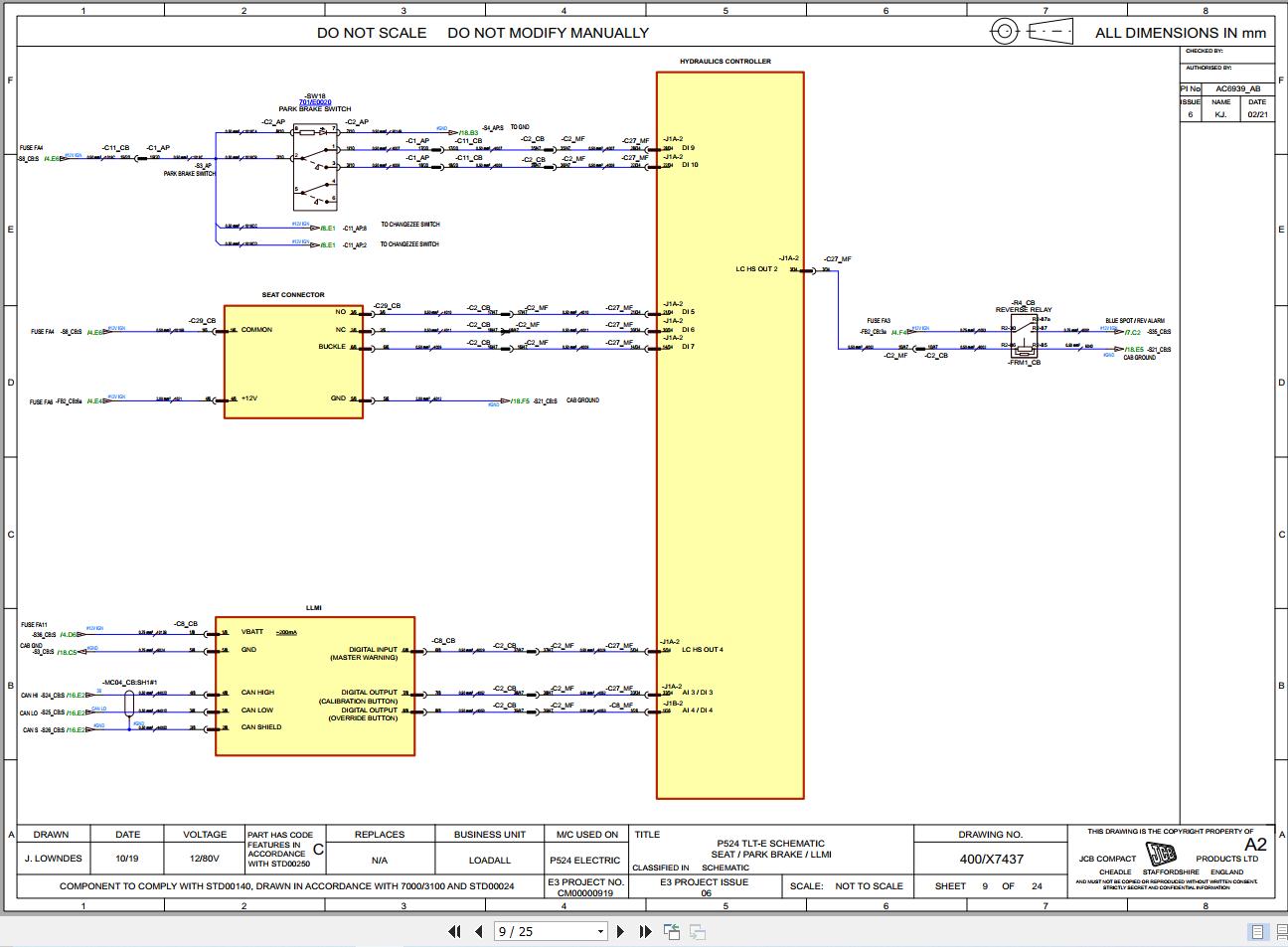 JCB Forklift TLT 30 19E ELECTRIC 2019 2025 Electrical and Hydraulic Diagram (2)