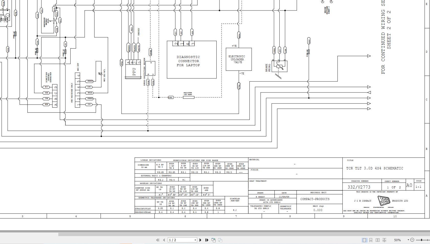 JCB Forklift TLT 30D HIGH LIFT T3 2008 2018 Electrical and Hydraulic Diagram (1)