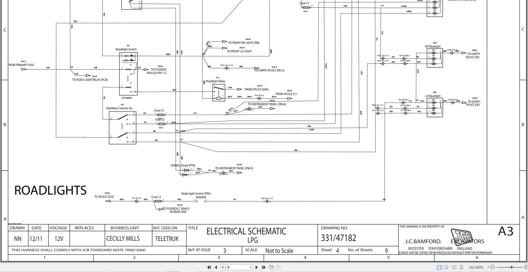 JCB Forklift TLT 30G T3 1999 2018 Electrical and Hydraulic Diagram (1)