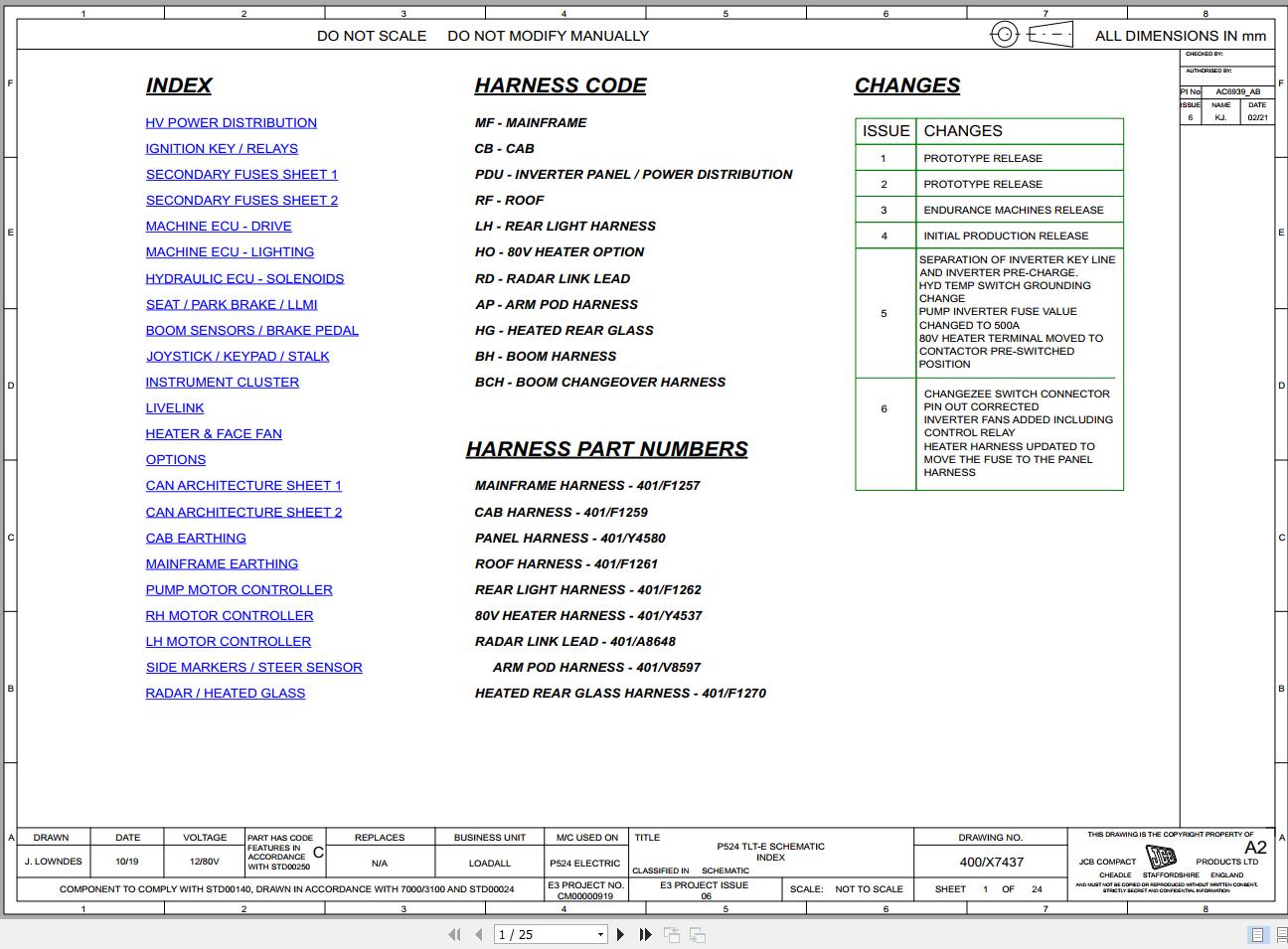 JCB Forklift TLT 35 22E ELECTRIC 2021 2025 Electrical and Hydraulic Diagram (1)