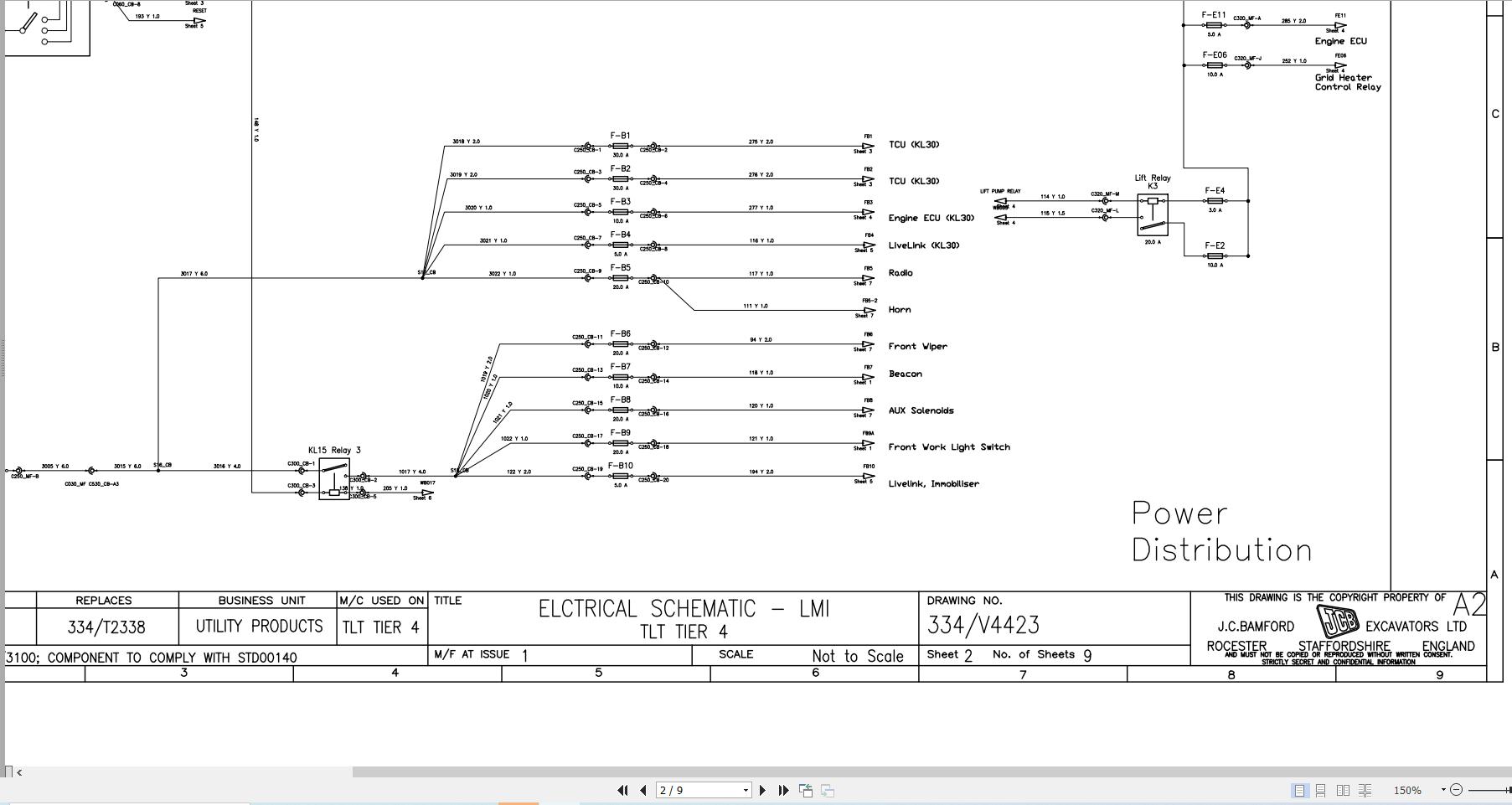 JCB Forklift TLT 35D 4x4 STIIIA 2020 2025 Electrical Diagram (1)