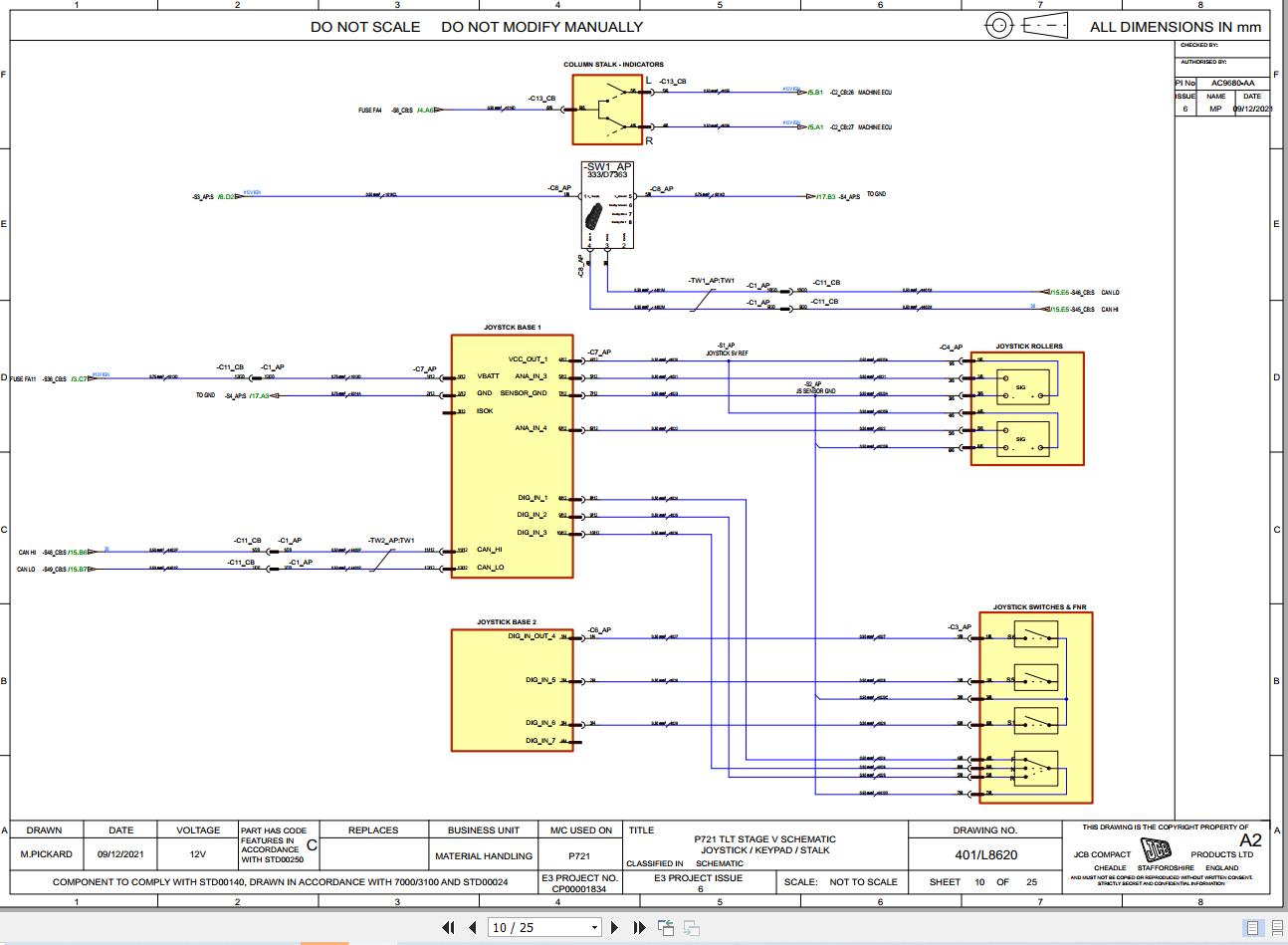 JCB Forklift TLT 35D 4×4 STV 2021 2025 Electrical and Hydraulic Diagram (2)