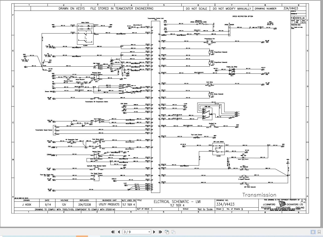 JCB Forklift TLT 35D 4x4 T4F 2013 2022 Electrical and Hydraulic Diagram (1)