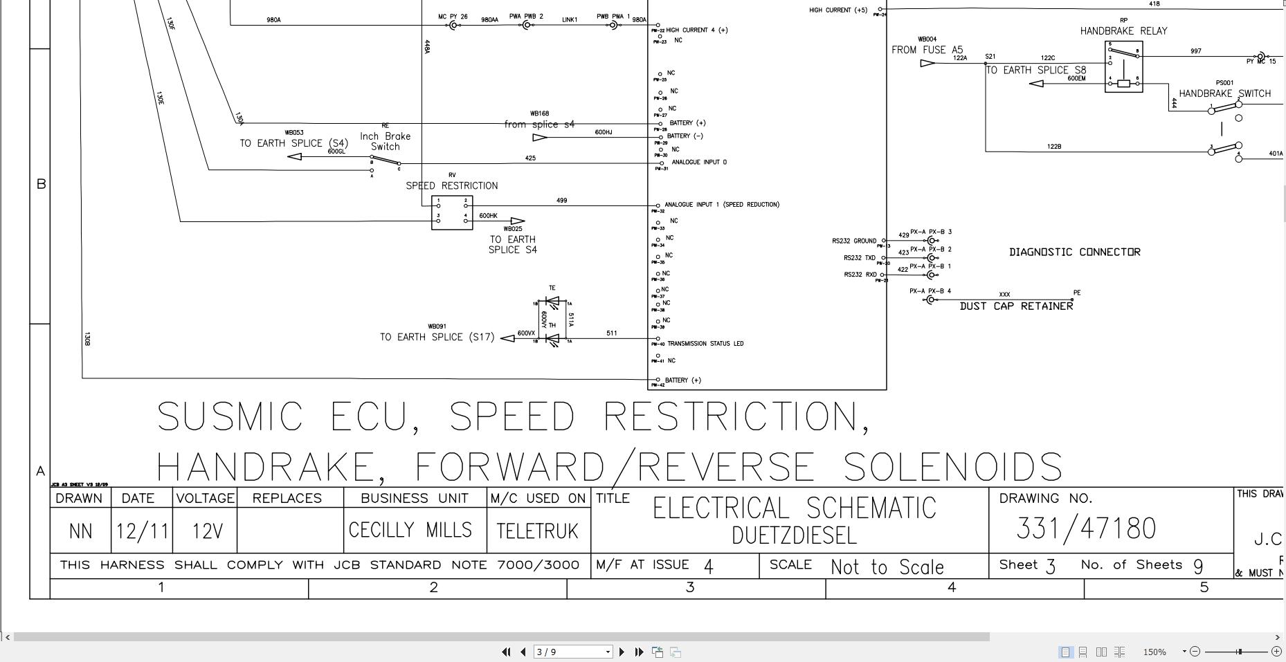 JCB Forklift TLT 35D T3 2008 2019 Electrical and Hydraulic Diagram (1)