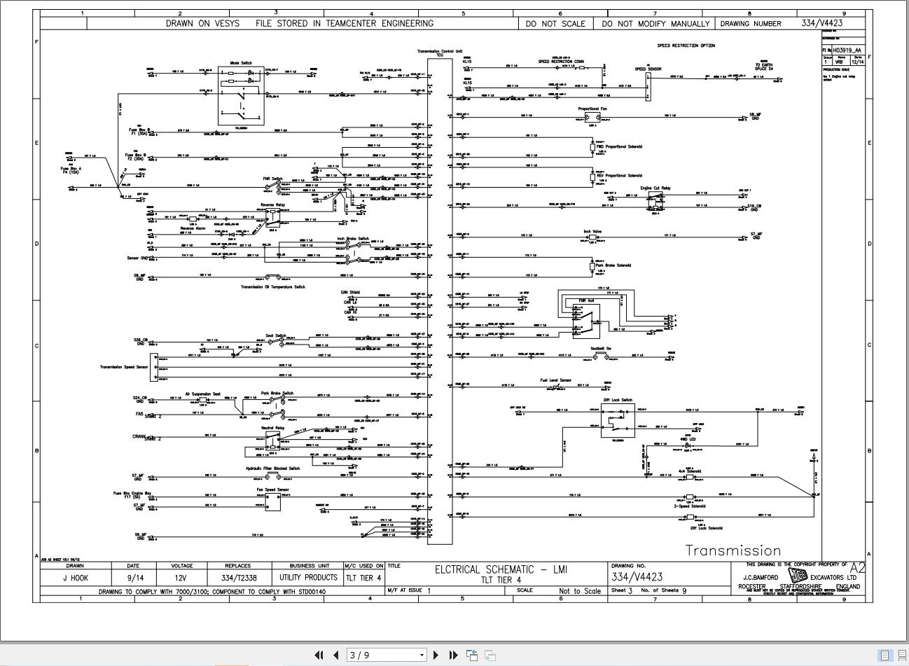JCB Forklift TLT 35D T4F 2013 2023 Electrical and Hydraulic Diagram (1)