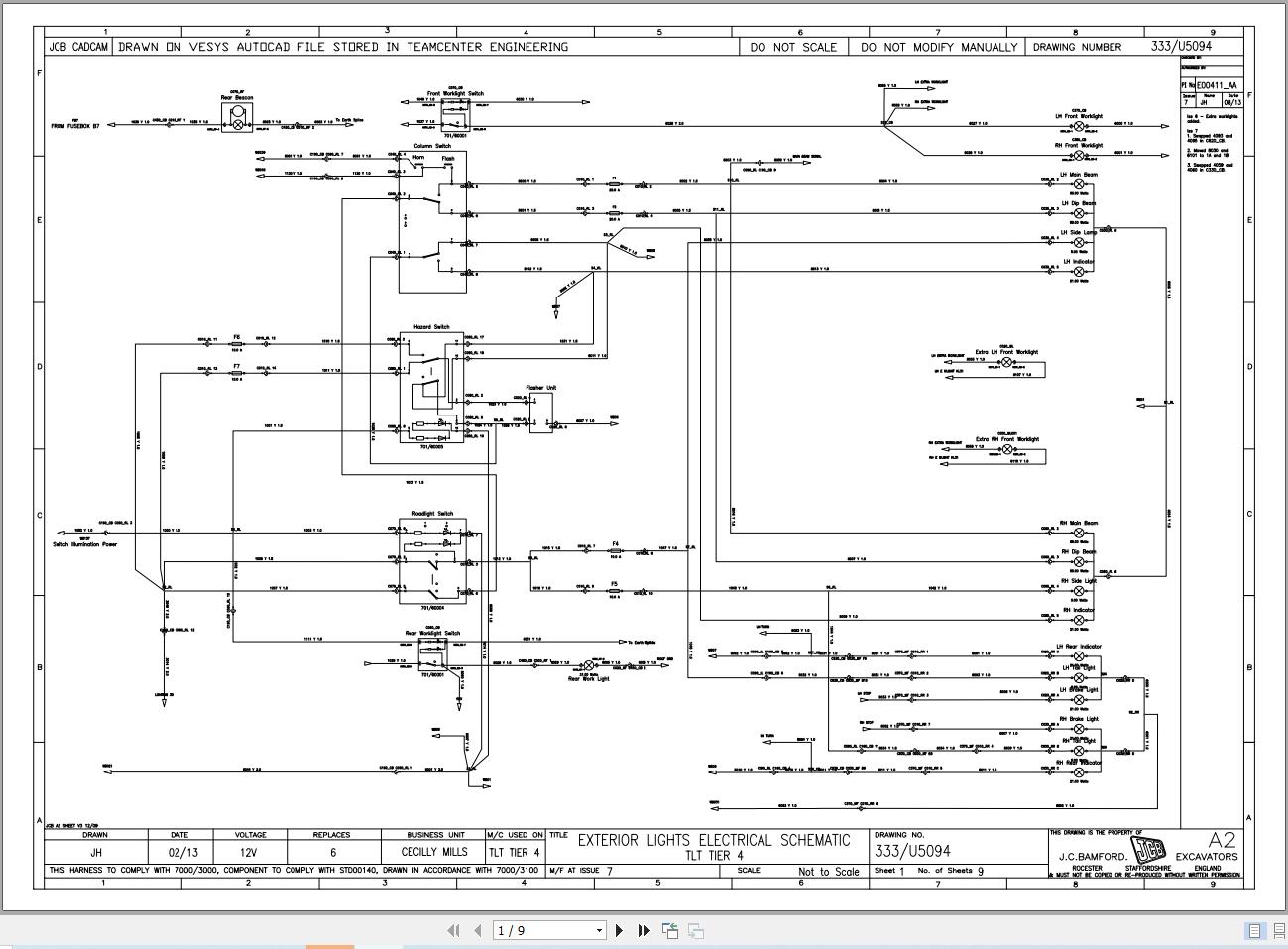JCB Forklift TLT 66 44D T4F 2020 2025 Electrical Diagram (1)