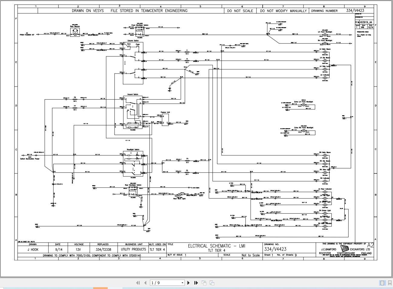 JCB Forklift TLT 77 52D 4X4 T4F 2023 2025 Electrical Diagram (1)