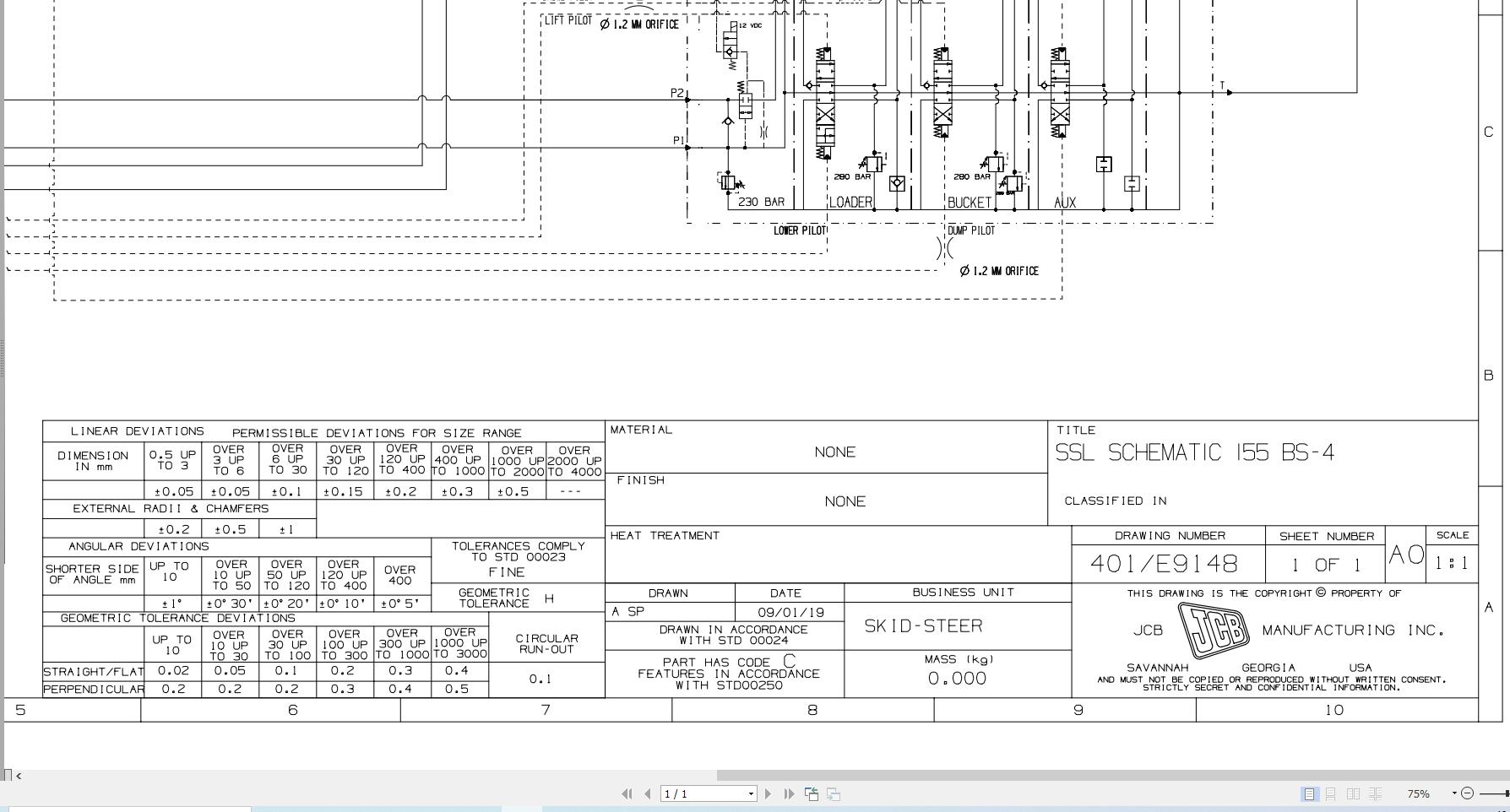 JCB Loader 135 HD BS3 RAJ 2019 Electrical and Hydraulic Diagram (1)