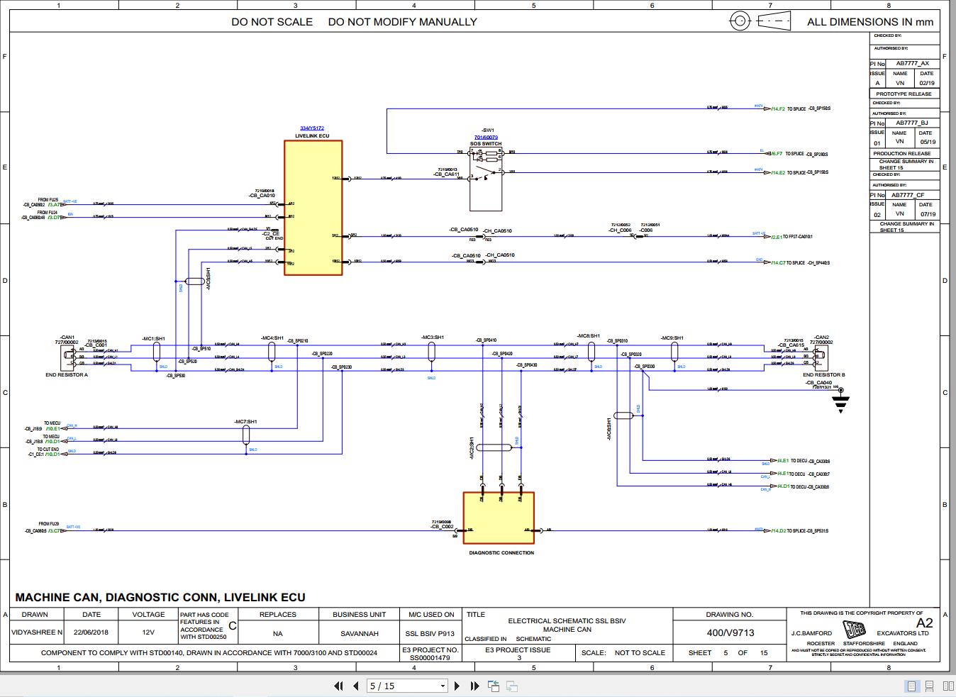 JCB Loader 135 HD BS3 RAJ 2019 Electrical and Hydraulic Diagram (2)
