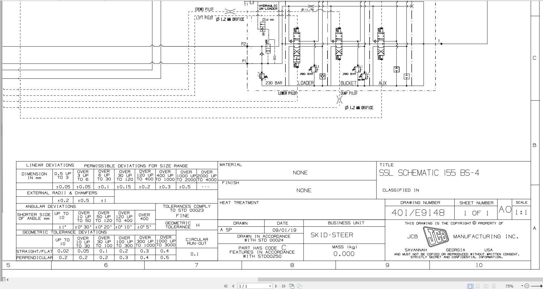 JCB Loader 155 BS3 RAJ 2019 2024 Electrical and Hydraulic Diagram (3)