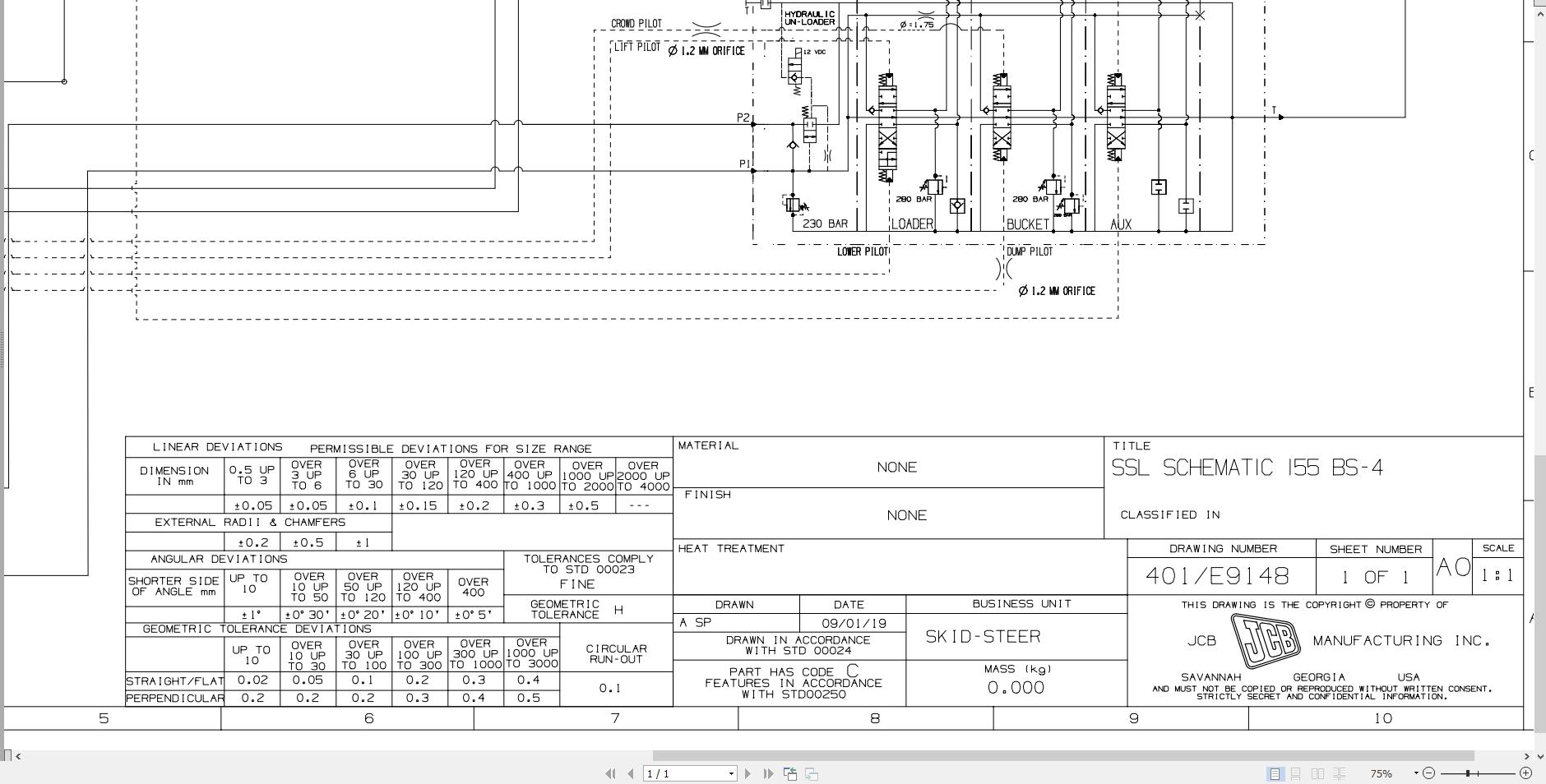 JCB Loader 155 HD BS3 RAJ 2019 Electrical and Hydraulic Diagram (3)