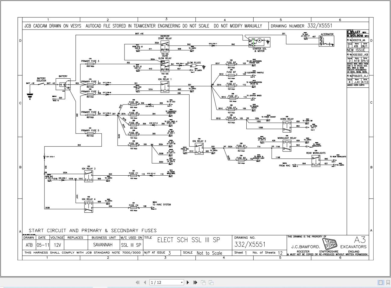 JCB Loader 190 T3 GE0 2012 2015 Electrical Diagram (1)