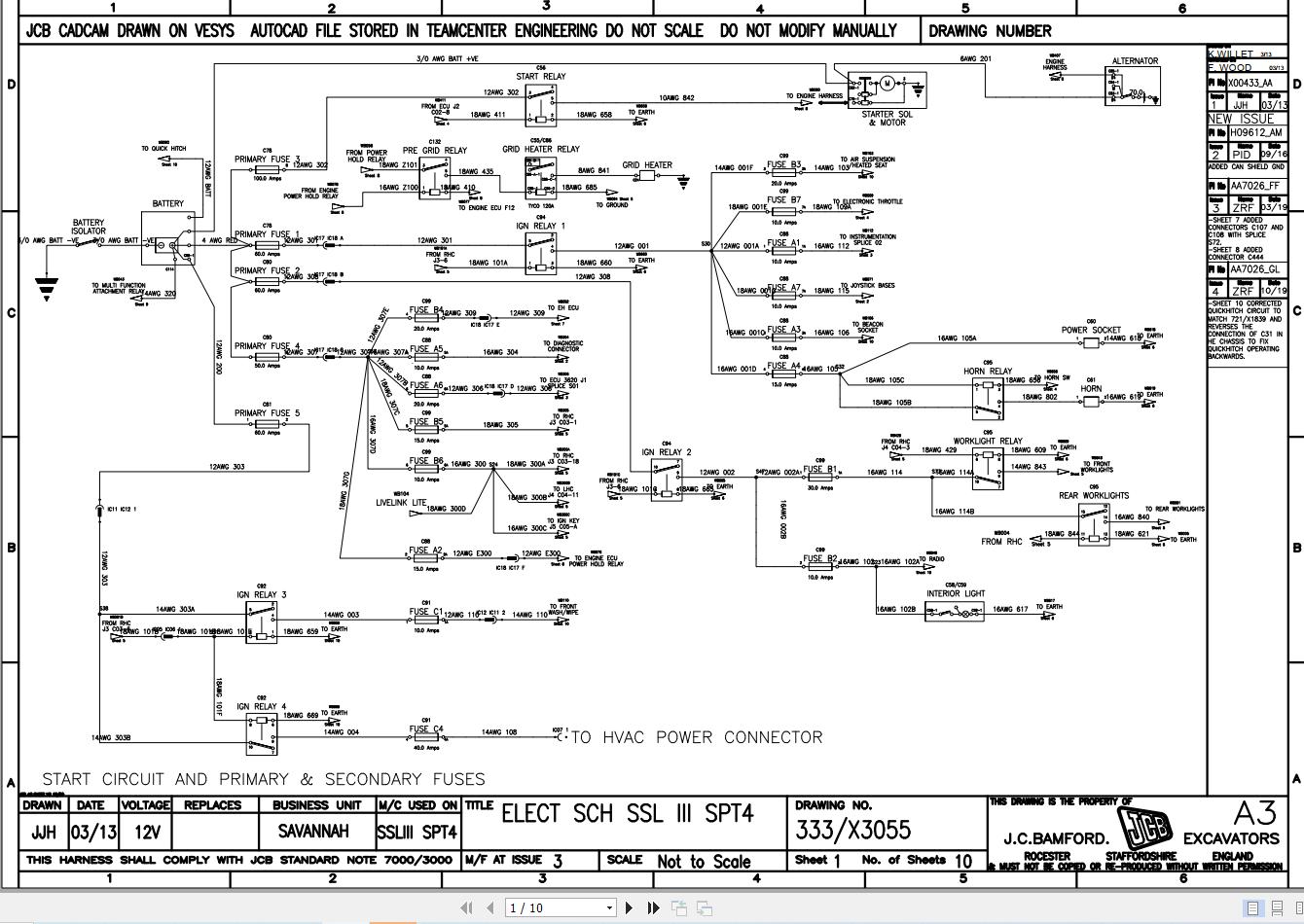 JCB Loader 210 T4F GE0 2017 2020 Electrical and Hydraulic Diagram (1)