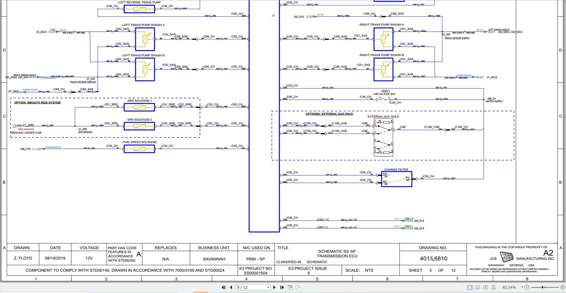 JCB Loader 215 STV GE0 2021 Electrical and Hydraulic Diagram (2)