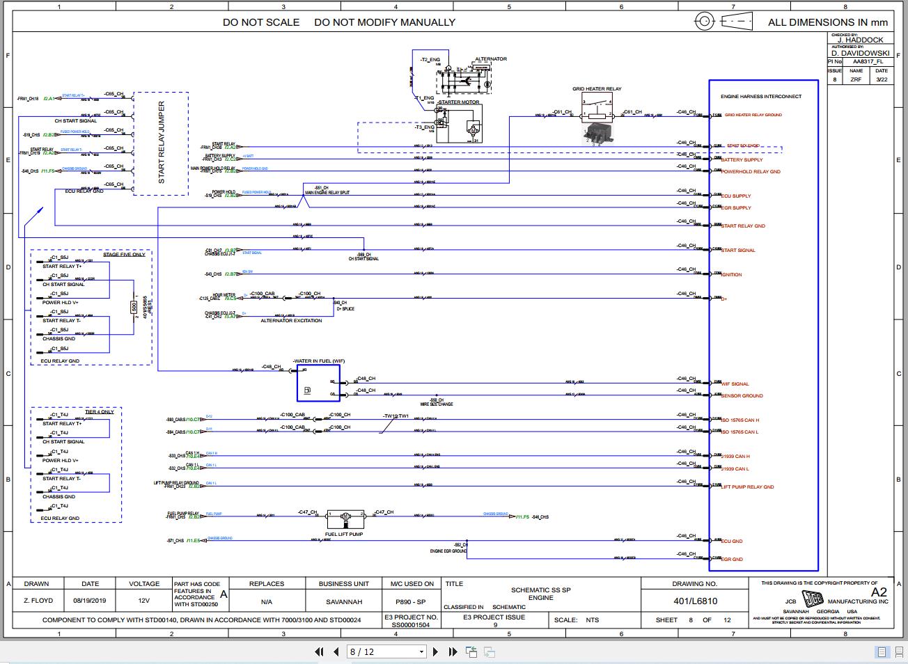 JCB Loader 215T NA T4F GE0 2021 2025 Electrical and Hydraulic Diagram (2)