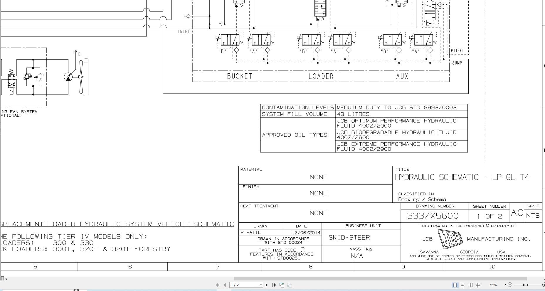 JCB Loader 225T T4F GE0 2013 2018 Electrical and Hydraulic Diagram (2)