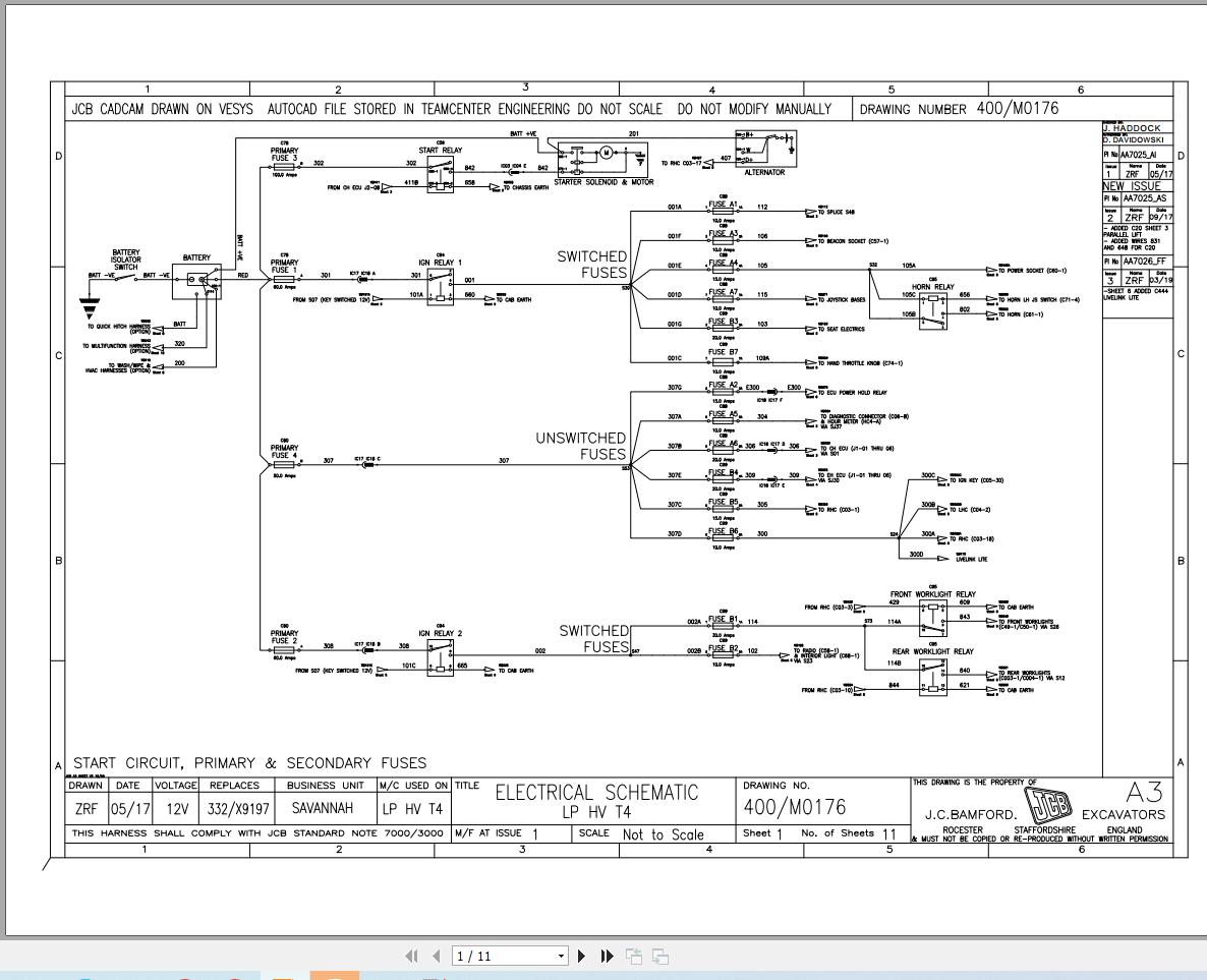 JCB Loader 250 T3 GE0 2017 2020 Electrical and Hydraulic Diagram (1)