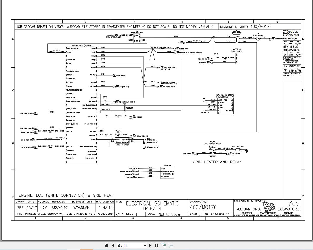 JCB Loader 250 T4F GE0 2017 2020 Electrical and Hydraulic Diagram (1)
