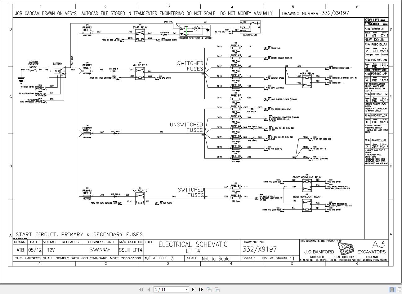 JCB Loader 270 T4F GE0 2018 2021 Electrical and Hydraulic Diagram (1)