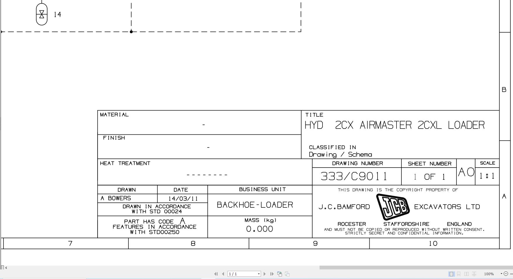 JCB Loader 2CX T2 JCB 1999 2011 Hydraulic Diagram (1)