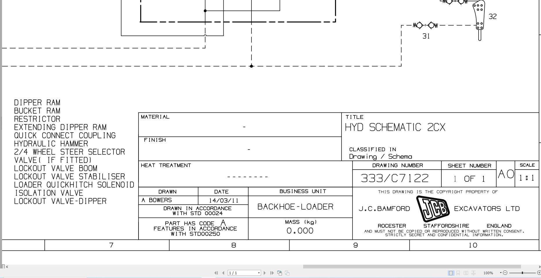 JCB Loader 2CX T3 2011 2015 Hydraulic Diagram (1)