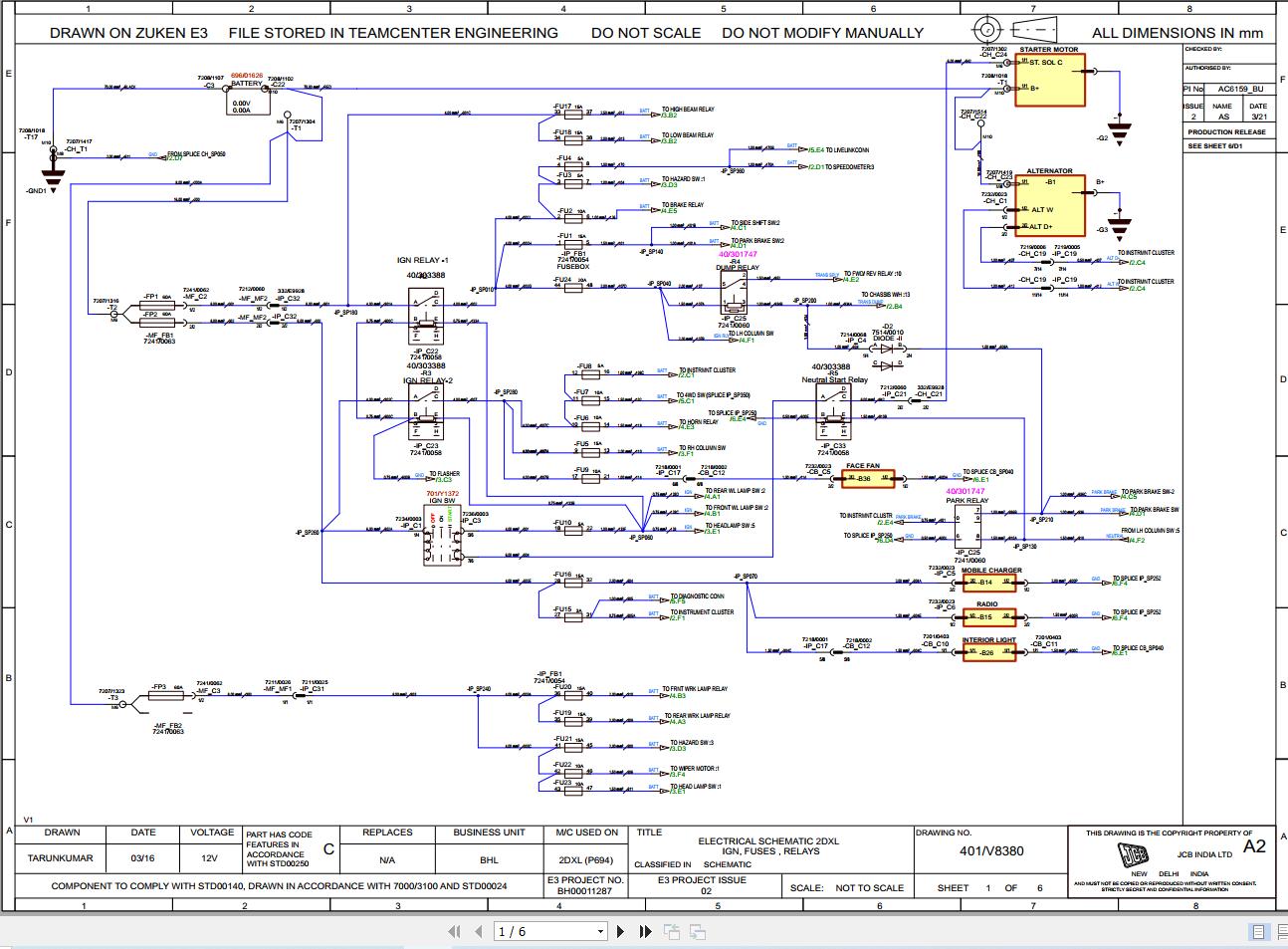 JCB Loader 2DXL BS3 HAR Electrical and Hydraulic Diagram (1)