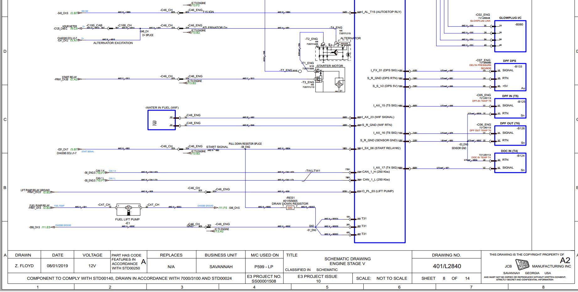 JCB Loader 300 NA T4F GE0 2022 2025 Electrical and Hydraulic Diagram (2)