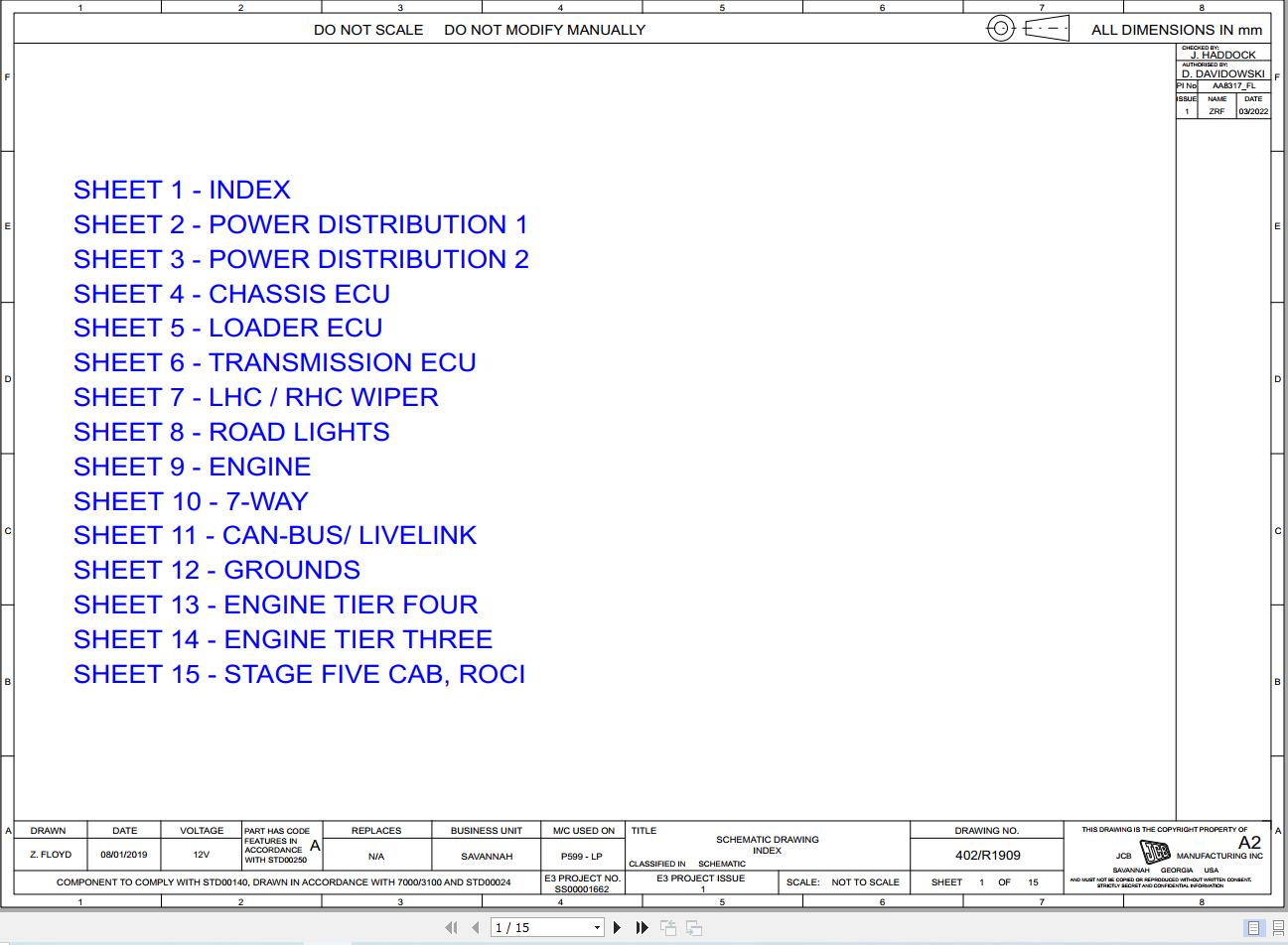 JCB Loader 300 ROW T3 GE0 2021 Electrical and Hydraulic Diagram (1)