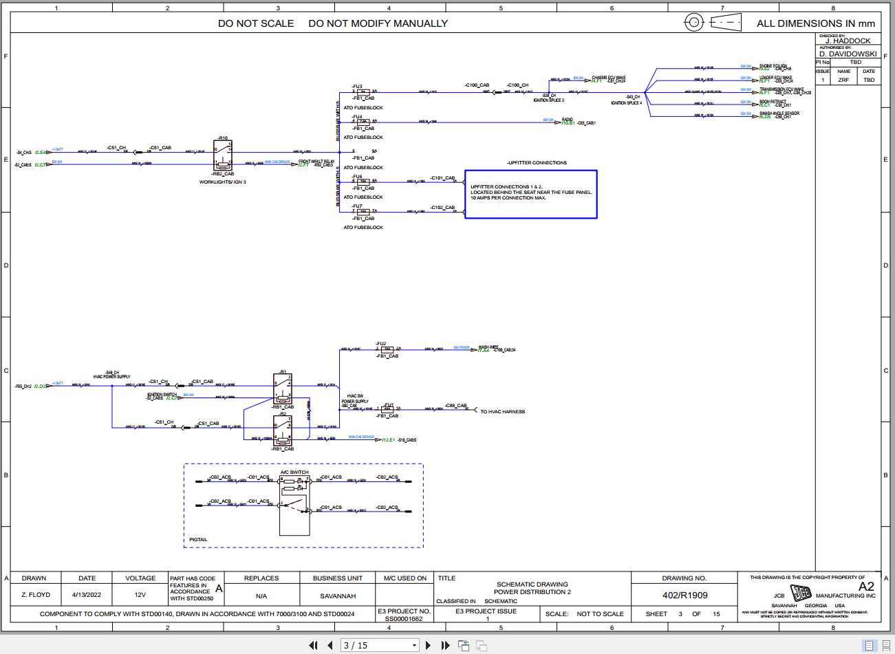 JCB Loader 300 ROW T3 GE0 2021 Electrical and Hydraulic Diagram (2)