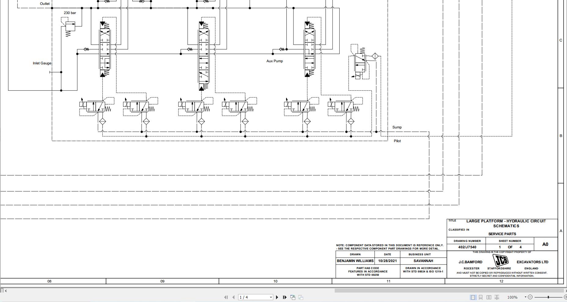 JCB Loader 300 STV GE0 Electrical and Hydraulic Diagram (3)