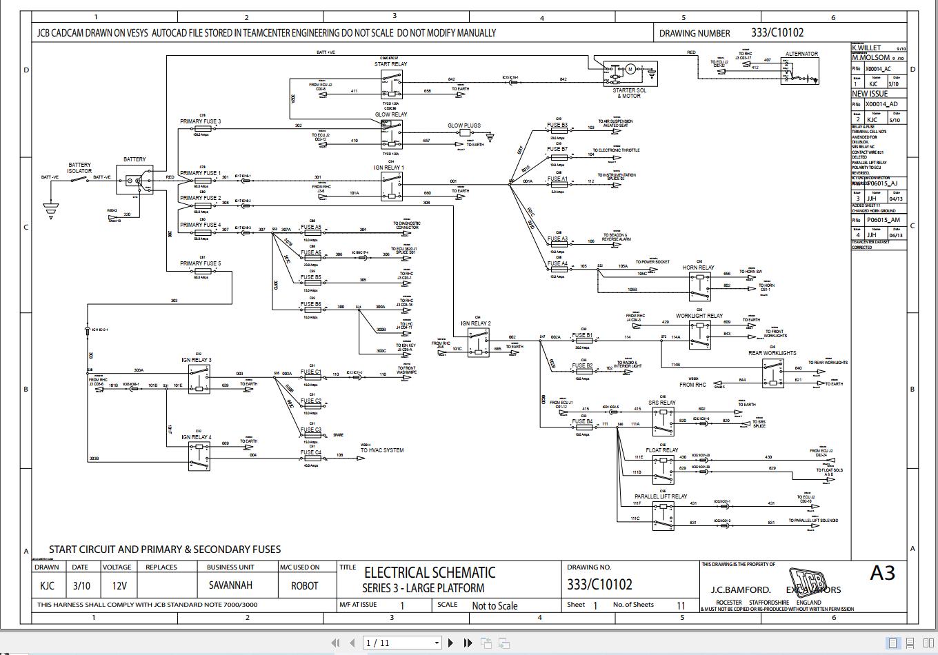 JCB Loader 300T T3 GE0 2011 2021 Electrical and Hydraulic Diagram (1)