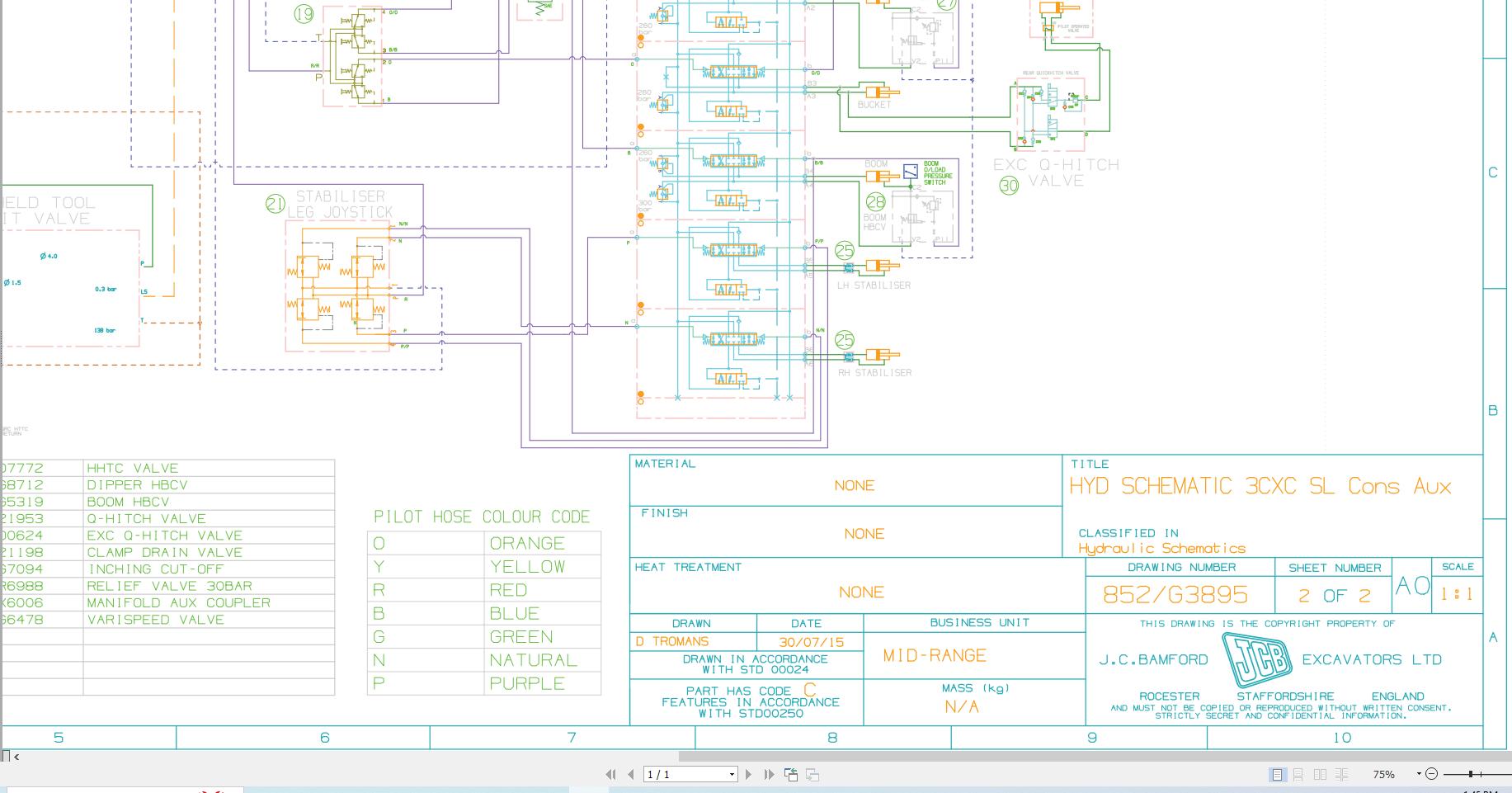 JCB Loader 3CX Compact STV 2020 2025 Electrical and Hydraulic Diagram (3)
