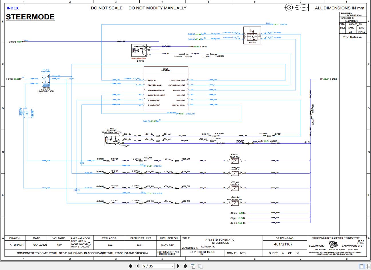 JCB Loader 3CX Manual Controls STV 2021 2025 Electrical and Hydraulic Diagram (2)