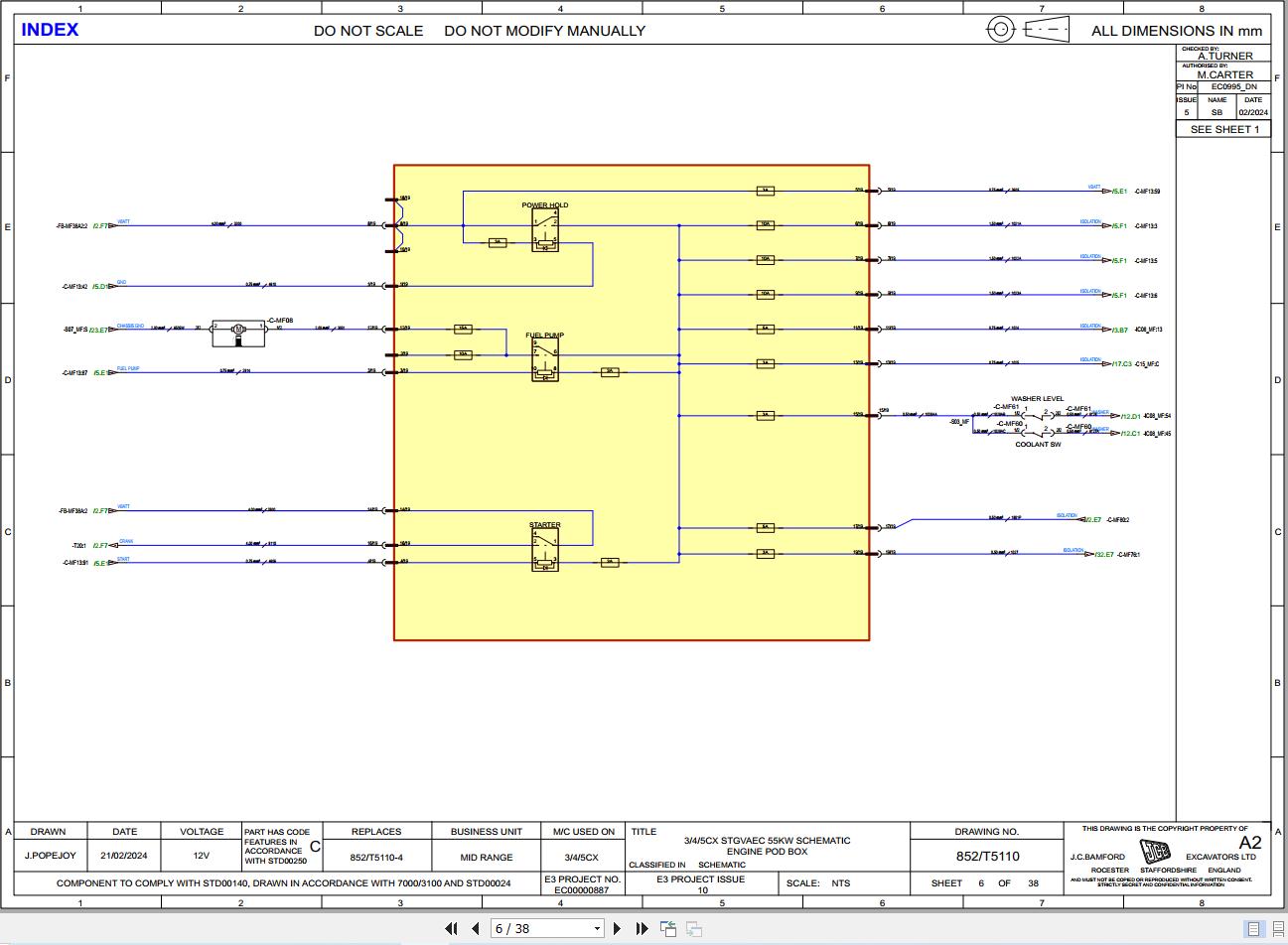 JCB Loader 3CX Servo Controls STV 55kW 2019 2025 Electrical and Hydraulic Diagram (2)