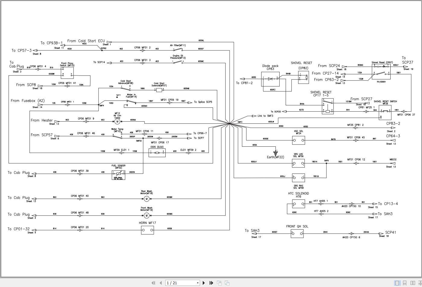 JCB Loader 3CX T2 JCB JCB 2004 2025 Electrical and Hydraulic Diagram (2)