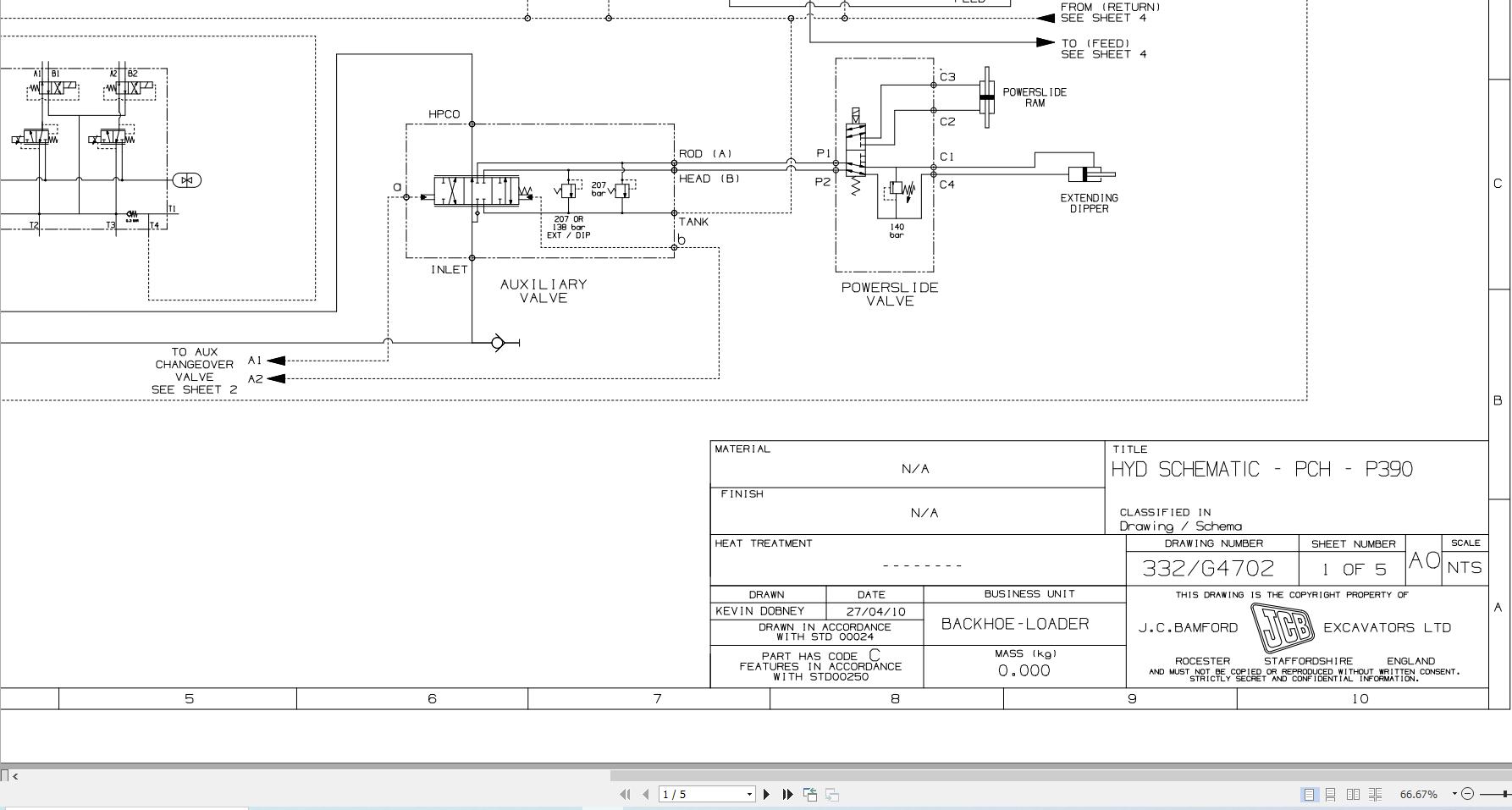 JCB Loader 3CX T2 M0S3CX4 2018 Electrical and Hydraulic Diagram (1)
