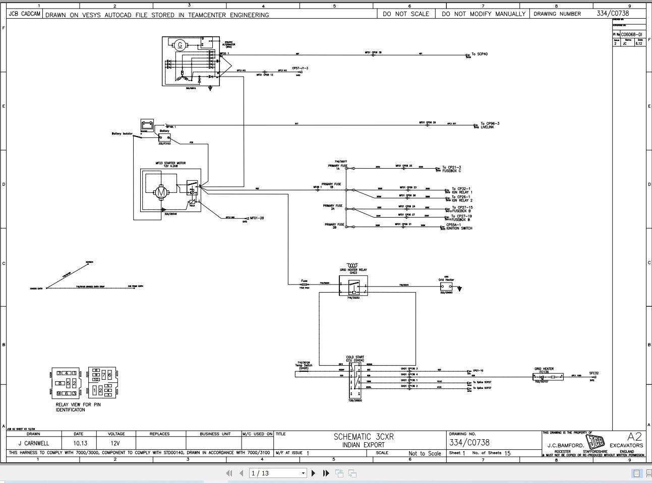 JCB Loader 3CX T2 M0S3CXT 2018 Electrical and Hydraulic Diagram (1)