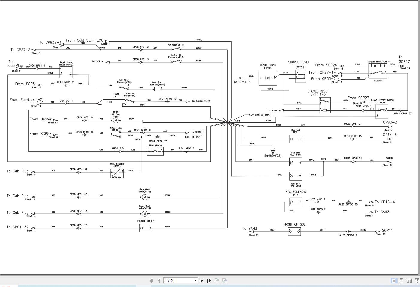 JCB Loader 3CX T3 JCB 2005 2025 Electrical and Hydraulic Diagram (3)