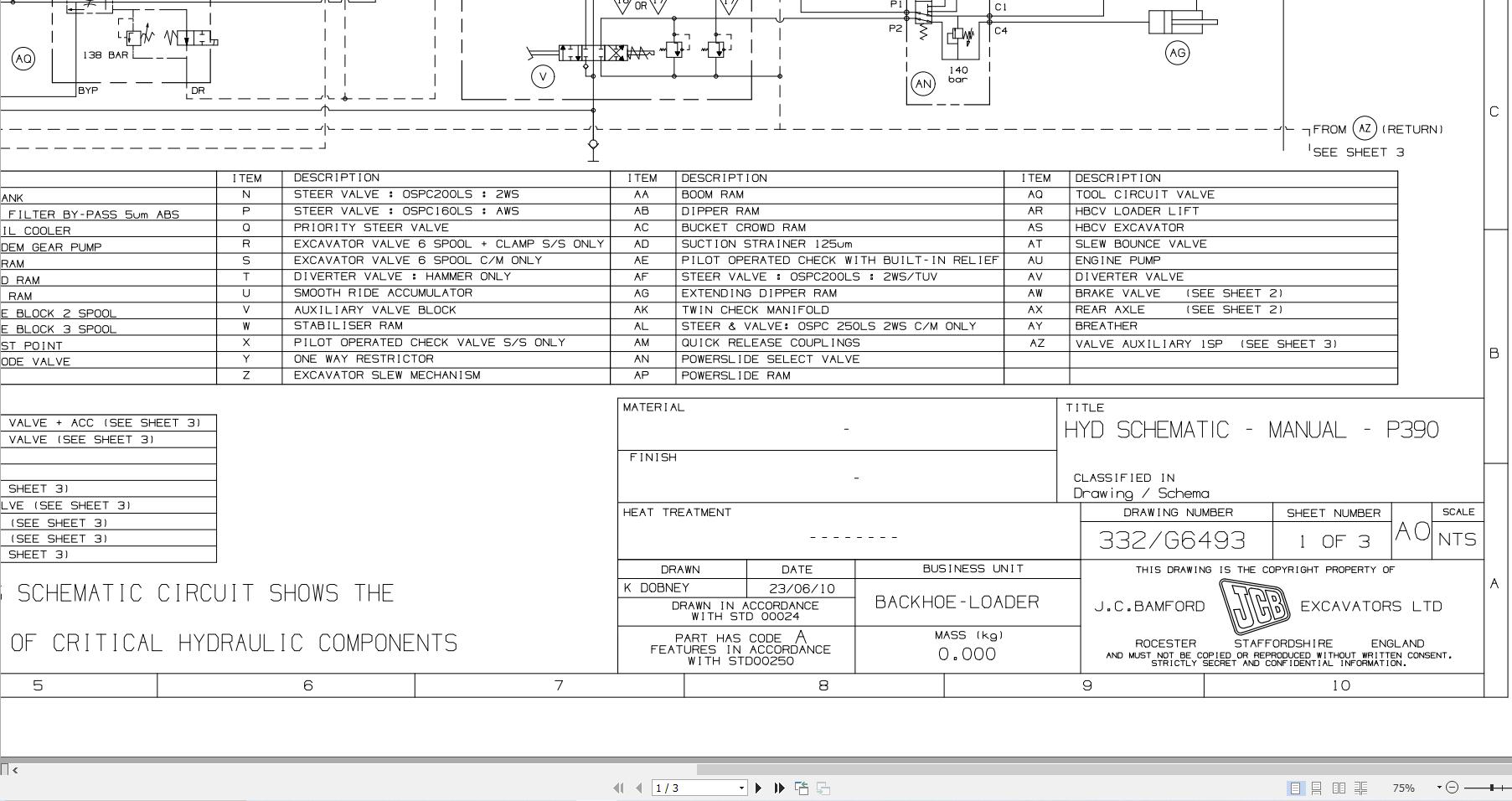 JCB Loader 3CX T4F JCB 2012 2025 Electrical and Hydraulic Diagram (2)