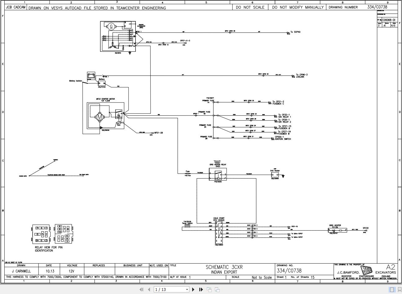 JCB Loader 3CXG T3 S0R 2017 2025 Electrical and Hydraulic Diagram (1)