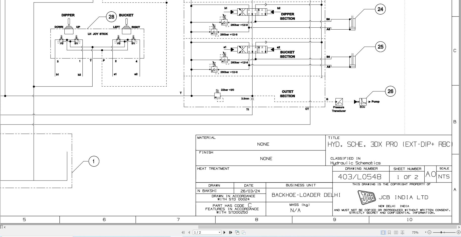 JCB Loader 3DX PRO BSIII 2021 2024 Electrical and Hydraulic Diagram (2)