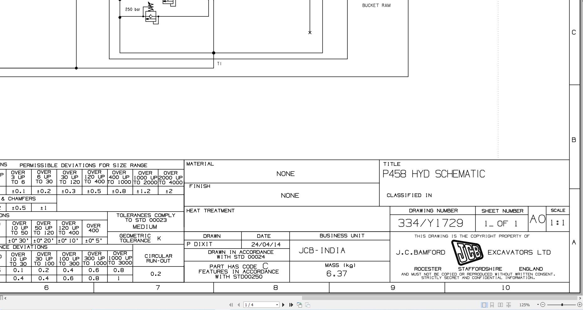 JCB Loader 3DX Pre BSII 1981 2018 Hydraulic Diagram (1)